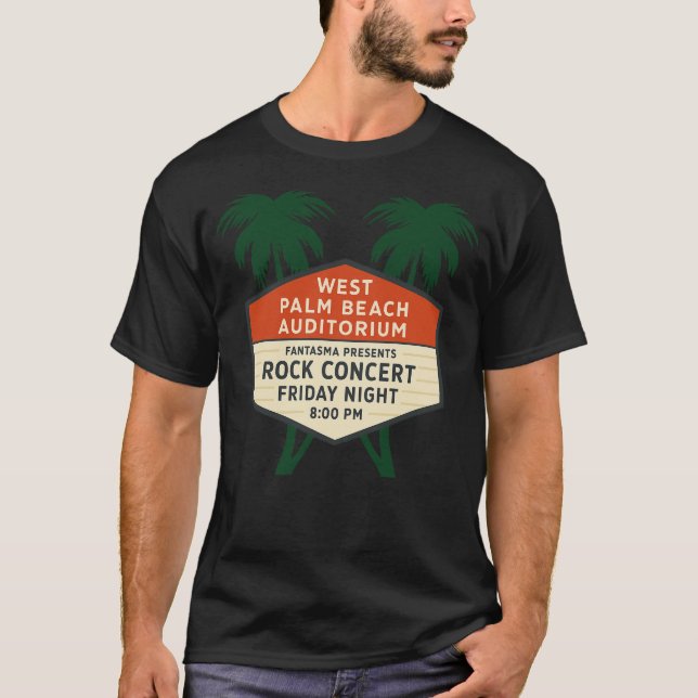Väster Beach Auditorium Marquee Consert Shirt T Shirt (Framsida)