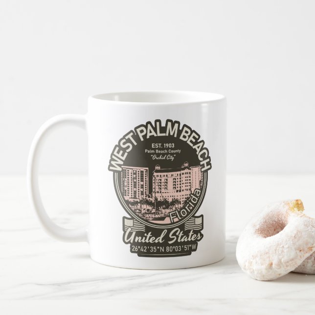 VÄSTER BEACH CITY VINTAGE - FLORIDA US KAFFEMUGG (Med munk)