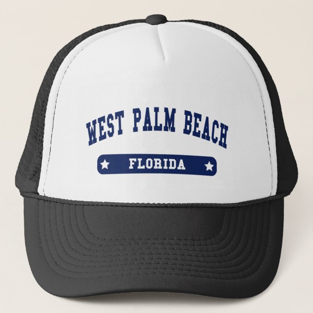 Väster Beach Florida College Stil T-skjortor Truckerkeps (Framsida)