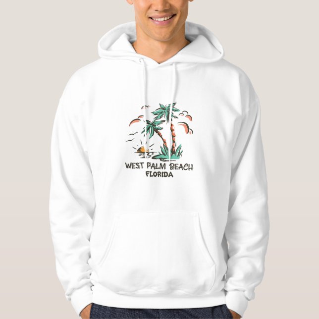 Väster Beach-Florida-Colorful Sunset Hoodie (Framsida)