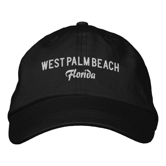 Väster Beach Florida Embroired Baseball Hat Broderad Keps (Framsida)
