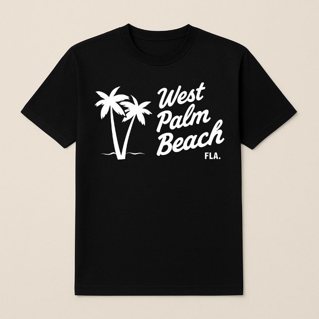 Väster Beach Florida Tropical Script Minimalist T Shirt (Skapare uppladdad)