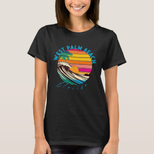 Väster Beach Retro 1980-talet Stil Florida Beach T Shirt