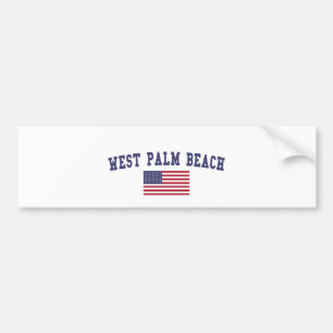 Väster Beach US Flagga Bildekal