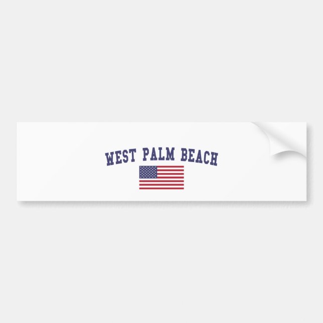 Väster Beach US Flagga Bildekal (Framsidan)
