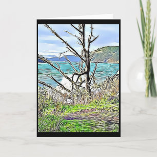 Väster Beach Whidbey Island Notecard Anteckningskort