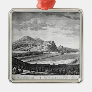 Väster beskådar av staden av Edinburgh, 1753 Julgransprydnad Metall