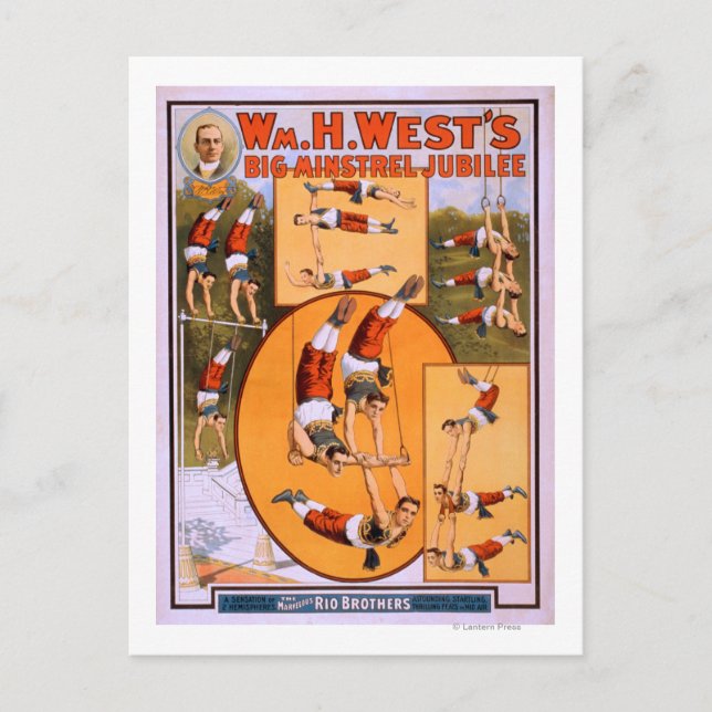 Väster Big Minstrel JubileeGymnast Poster Vykort (Framsida)