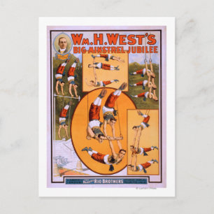 Väster Big Minstrel JubileeGymnast Poster Vykort