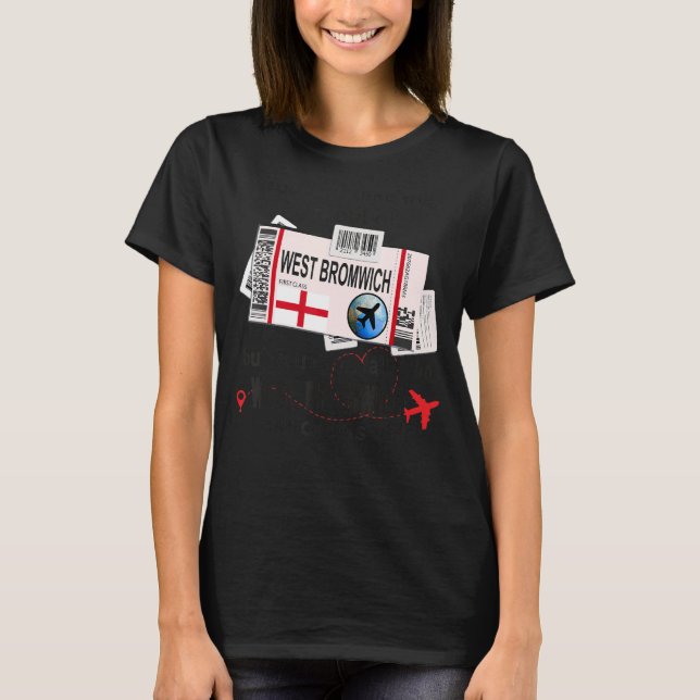 Väster Bromwich Girl Väster Bromwich Boarding Pass T Shirt (Framsida)