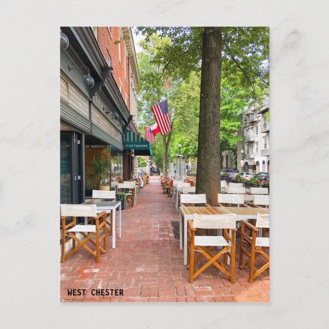 Väster Chester-vykort i centrala staden Vykort (Framsida)