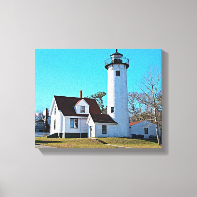 Väster Chop fyr Marthas Vineyard-Kanvastrycket Canvastryck (Framsida)
