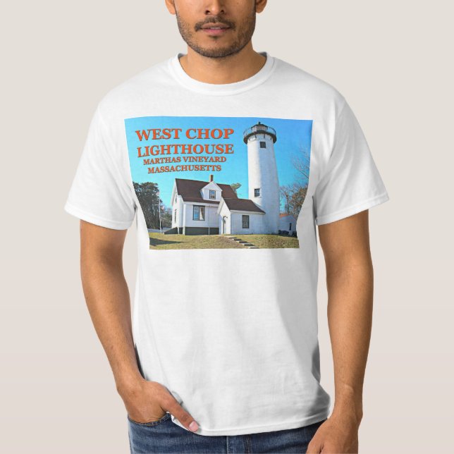 Väster Chop fyr, Marthas Vineyard T-Shirt (Framsida)