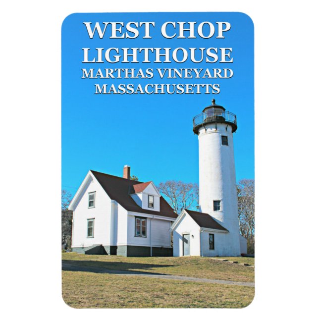 Väster Chop Lighthouse Marthas Vineyard Flexi Magn Magnet (Vertikal)