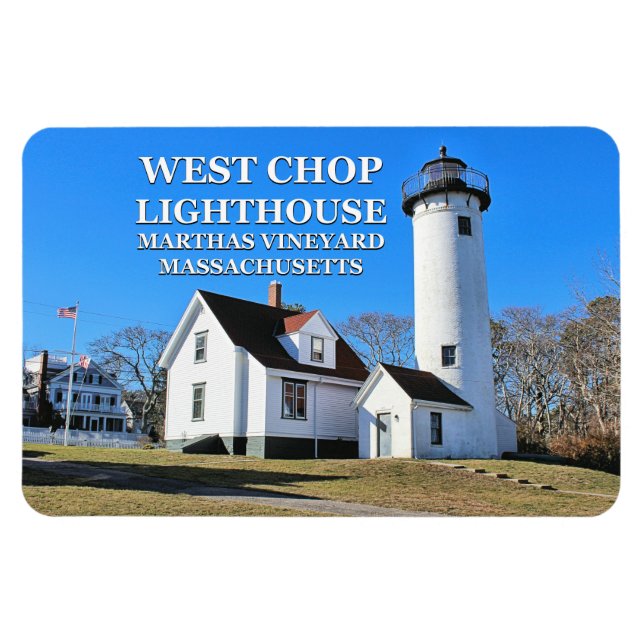 Väster Chop Lighthouse Marthas Vineyard Flexi Magn Magnet (Horisontell)
