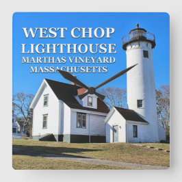 Väster Chop Lighthouse, Marthas Vineyard MORSA Clo Fyrkantig Klocka