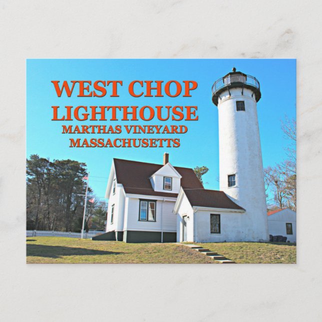 Väster Chop Lighthouse, Marthas Vineyard MORSA vyk Vykort (Framsida)