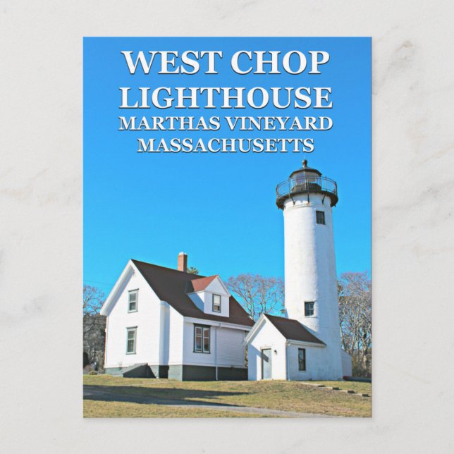 Väster Chop Lighthouse, Marthas Vineyard MORSA vyk Vykort (Framsida)