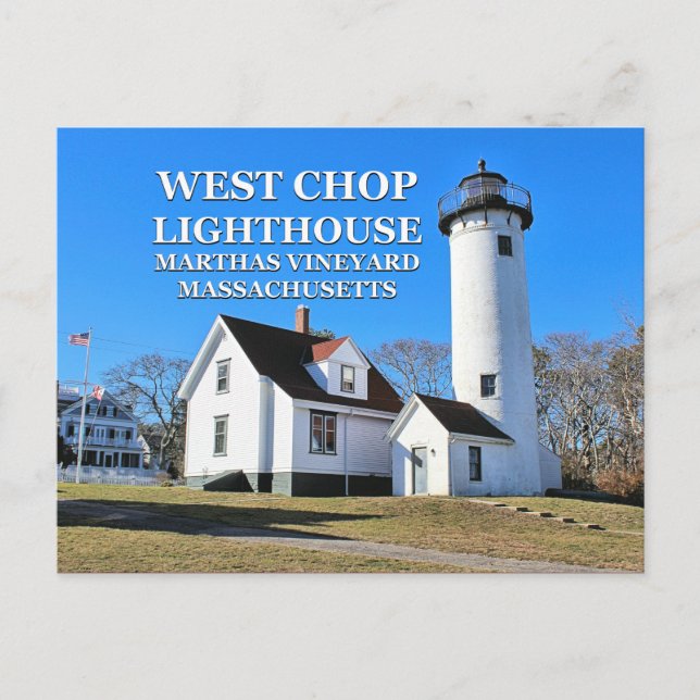 Väster Chop Lighthouse, Marthas Vineyard MORSA vyk Vykort (Framsida)