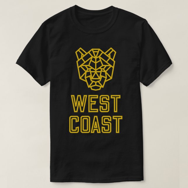 Väster Cougar California Guld TShirt T Shirt (Design framsida)
