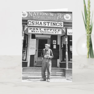 Väster Danville, VT, Post Office, 1940 Kort