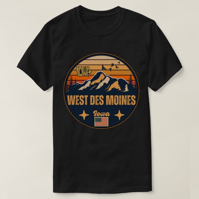 Väster Des Moines, Iowa T Shirt (Design framsida)