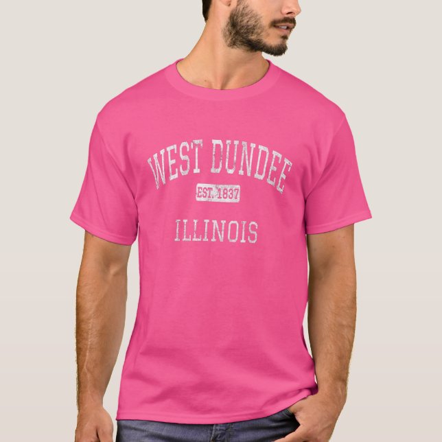 Väster Dundee Illinois Il Vintage T Shirt (Framsida)
