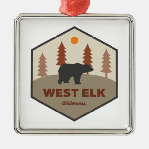 Väster Elk Wilderness Colorado Bear Julgransprydnad Metall