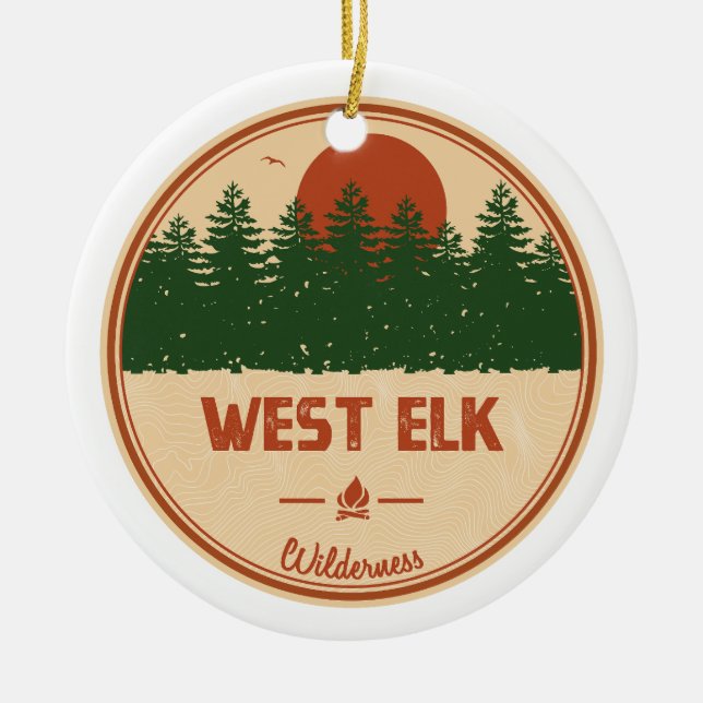 Väster Elk Wilderness Colorado Julgransprydnad Keramik (Framsidan)