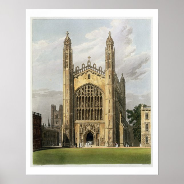 Väster End of Kung College Chapel, Cambridge, från Poster (Framsidan)