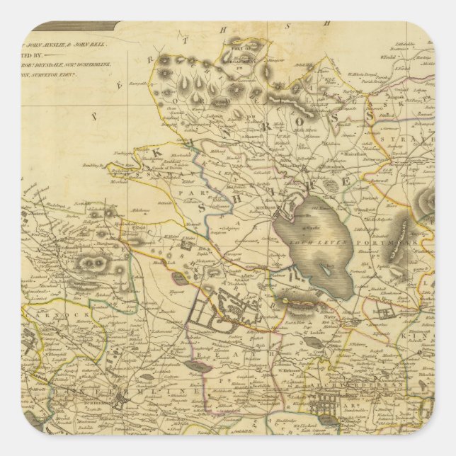 Väster Fife Fyrkantigt Klistermärke (Framsida)