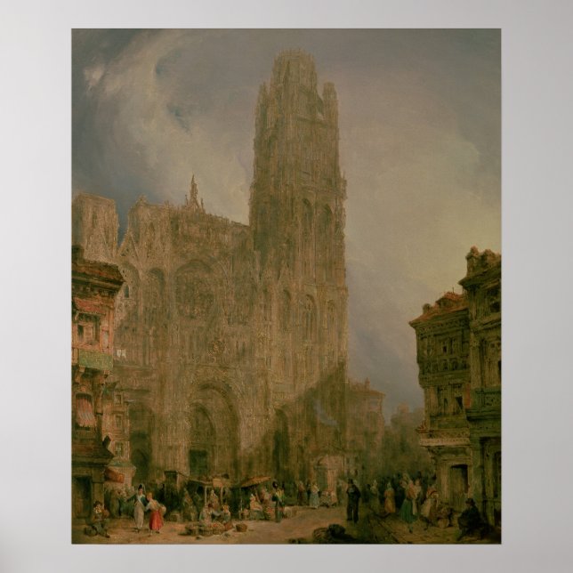 Väster Front of Notre Dame, Rouen Poster (Framsidan)
