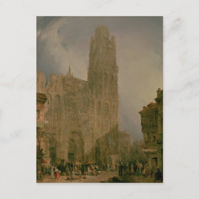 Väster Front of Notre Dame, Rouen Vykort (Framsida)