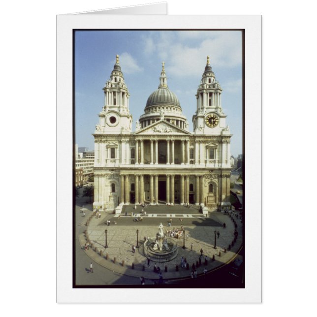 Väster front of St. Paul's Cathedral, designad av  Hälsningskort (Framsidan)