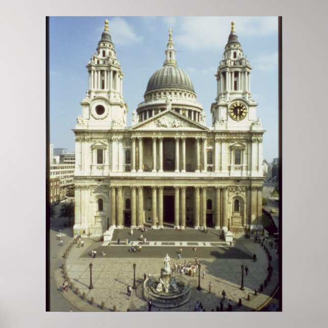 Väster front of St. Paul's Cathedral, designad av  Poster (Framsidan)