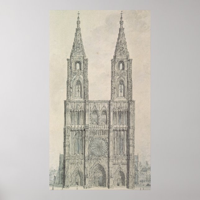 Väster Front of Strasbourg Cathedral Poster (Framsidan)