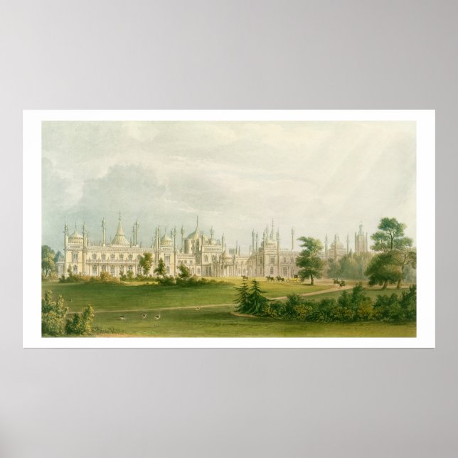Väster fronten från "Views of the Royal Pavilion", Poster (Framsidan)