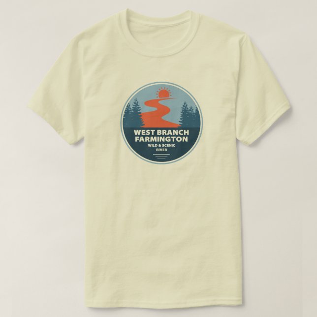 Väster Gren Farmington-Vild och Scenfloden T Shirt (Design framsida)