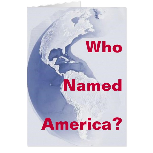 Väster-Halvklotet vem namngav Amerika? Hälsningskort (Framsidan)