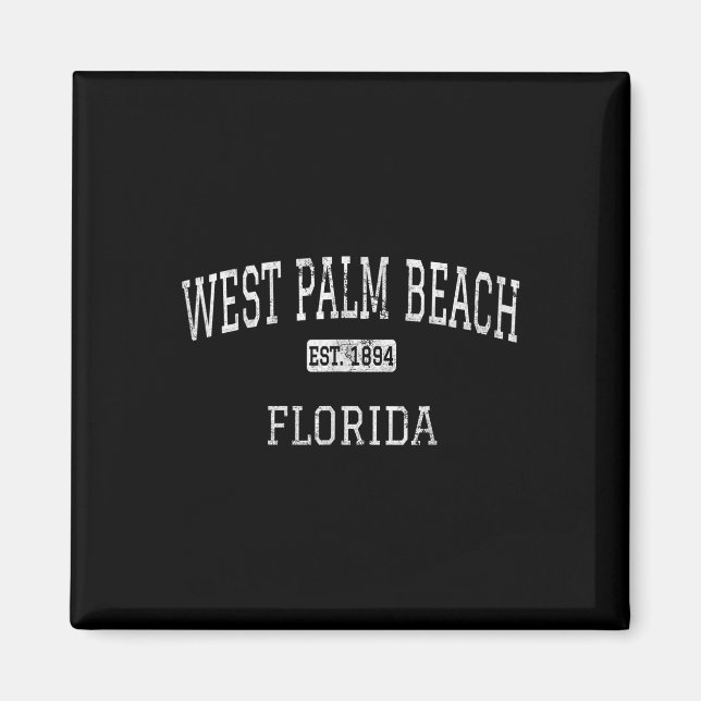 Väster Handflatan Beach Florida Fl Vintage Magnet (Framsidan)