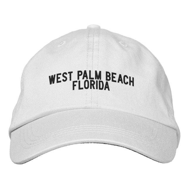 Väster Handflatan Beach Florida Hat Broderad Keps (Framsida)