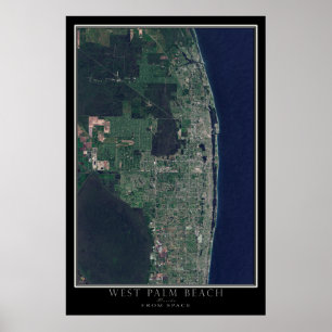 Väster Handflatan Beach Florida Satellite Poster K