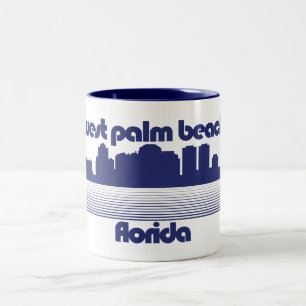 Väster Handflatan Beach Florida Två-Tonad Mugg