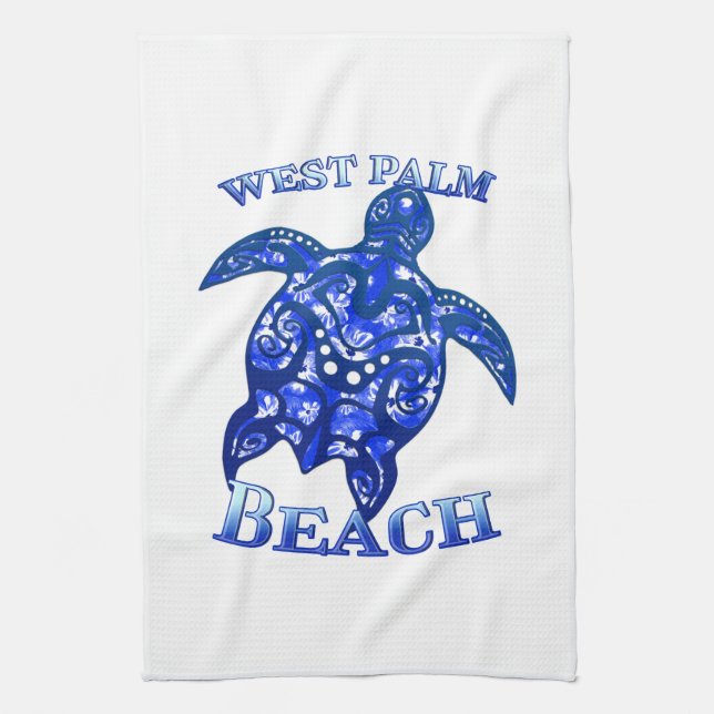 Väster Handflatan Beach Florida Vacation Tribal Tu Kökshandduk (Vertikal)