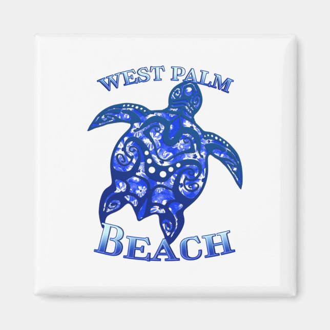 Väster Handflatan Beach Florida Vacation Tribal Tu Magnet (Framsidan)