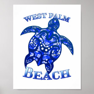 Väster Handflatan Beach Florida Vacation Tribal Tu Poster