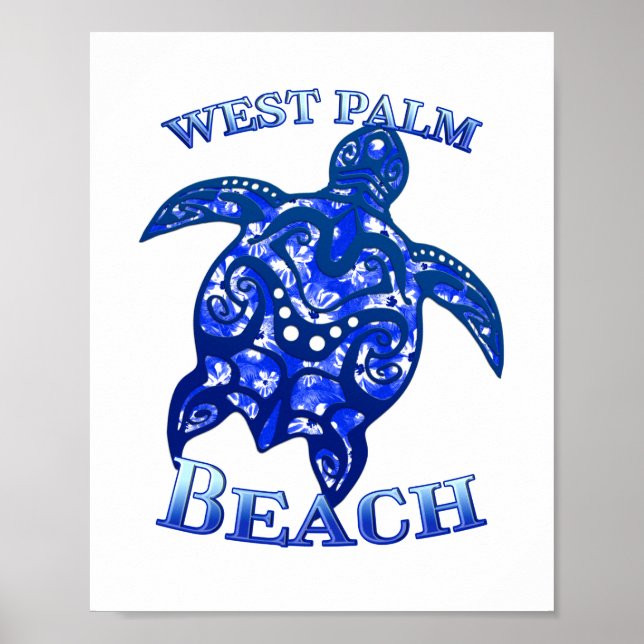 Väster Handflatan Beach Florida Vacation Tribal Tu Poster (Framsidan)