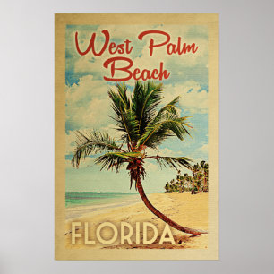 Väster Handflatan Beach Poster Handflatan Träd Vin