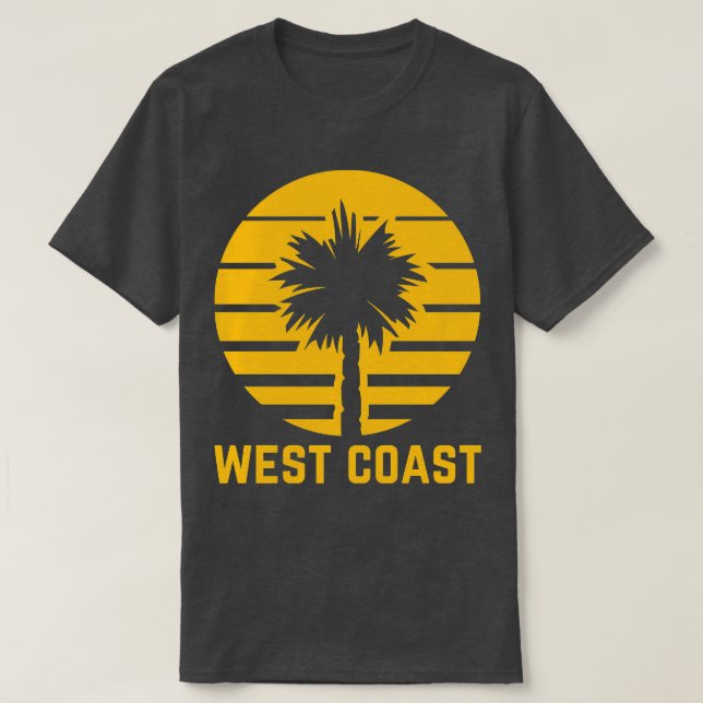 Väster Handflatan Golden Gult California TShirt T Shirt (Design framsida)
