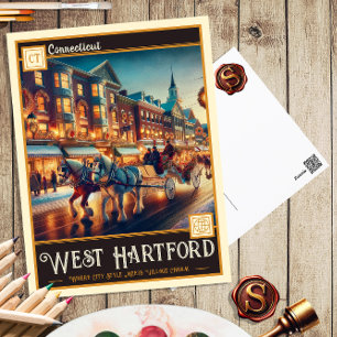 Väster Hartford, Connecticut Postkort för Vintag Vykort